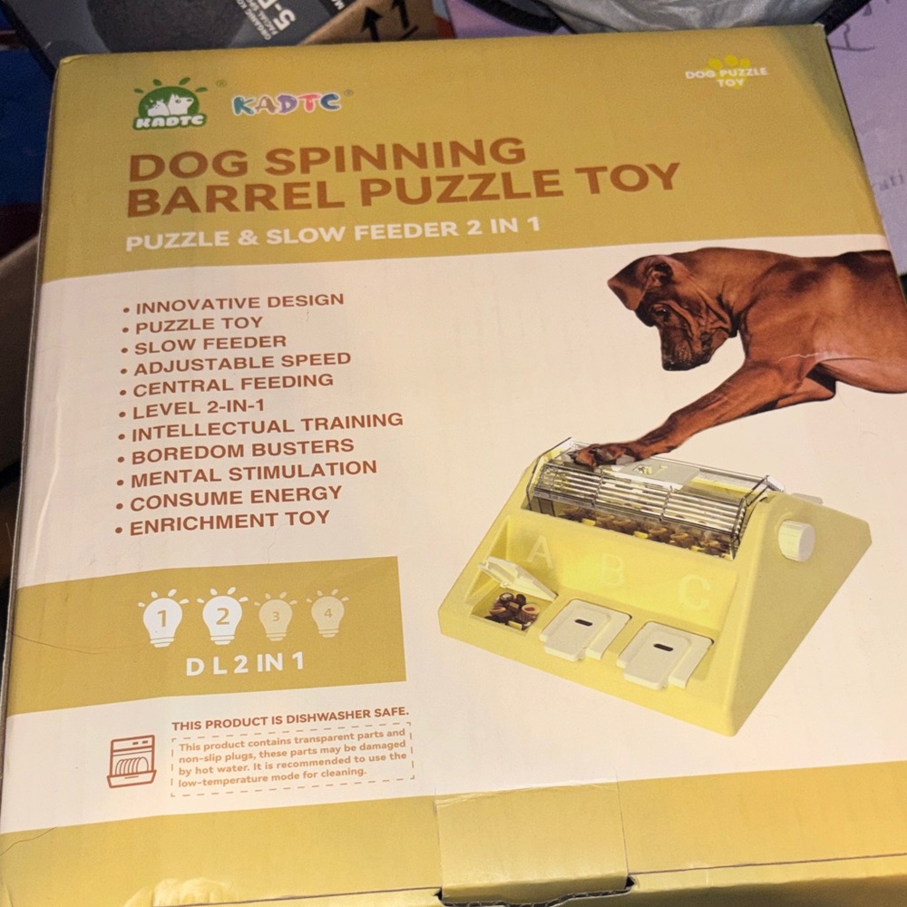 New KADTC Dog Spinning Barrel Puzzle Feeder Toy